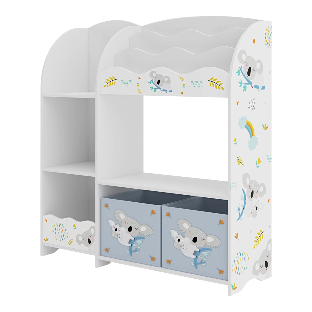 Scaffale per Cameretta Lysekil con Portalibri e Scatole 100x93x30 cm Design Koala [en.casa]