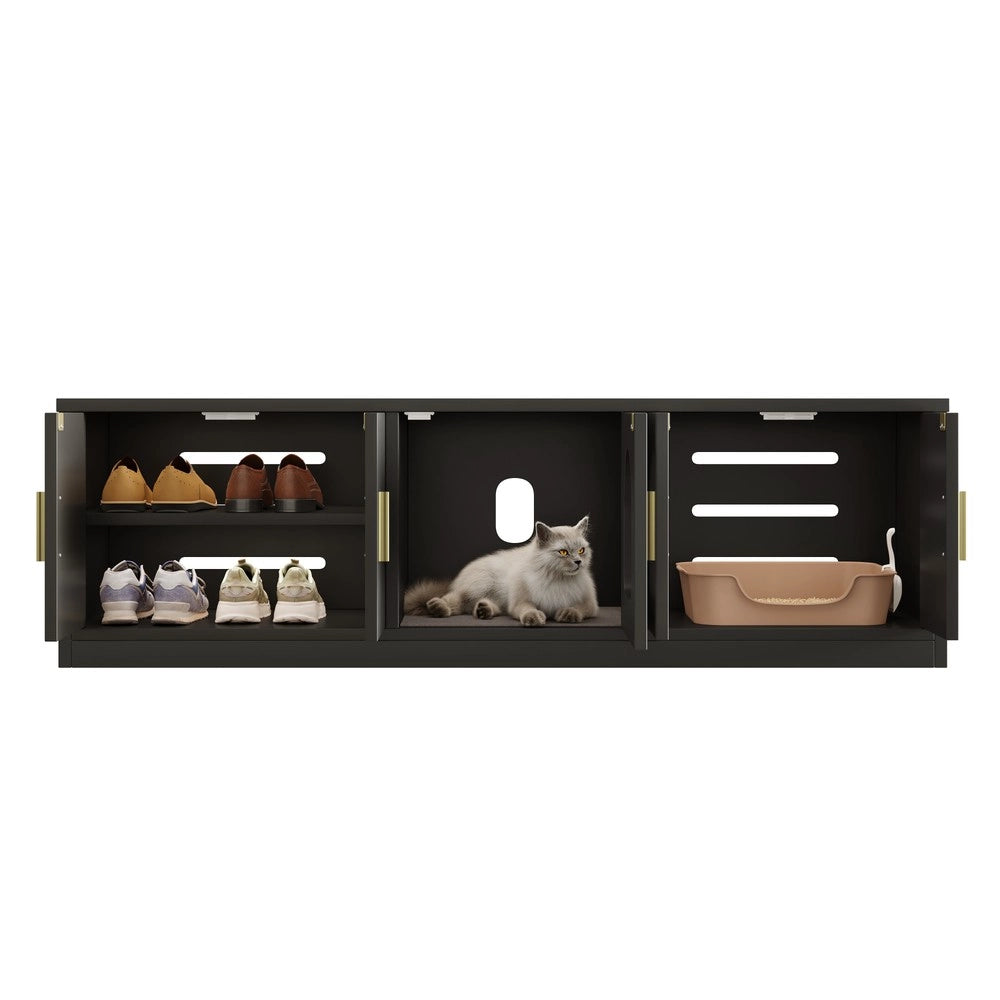 Mobile per Gatti con Lettiera Nascosta ¨C Xylo ¨C Legno, 140x40x45,5 cm