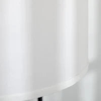 Lampada da Terra Moderna in Acciaio con Paralume in Tessuto Effetto Lino, 64x38x163.5 cm, Bianca e Nera