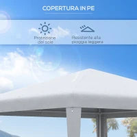 Gazebo da Giardino con Telaio in Acciaio per Esterno e Interno, 2.7x2.7m Bianco