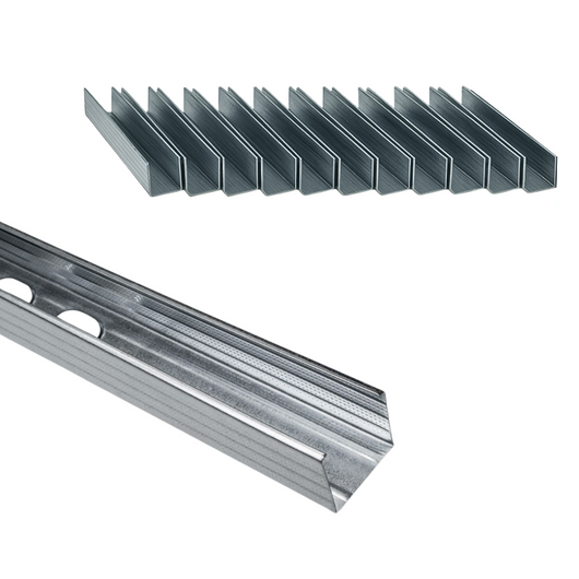 Montante c standard 2 m acciaio zincato sp 0,6 mm fissaggio cartongesso 12 pz *** misure 47 x 99 x 50 mm, confezione 1