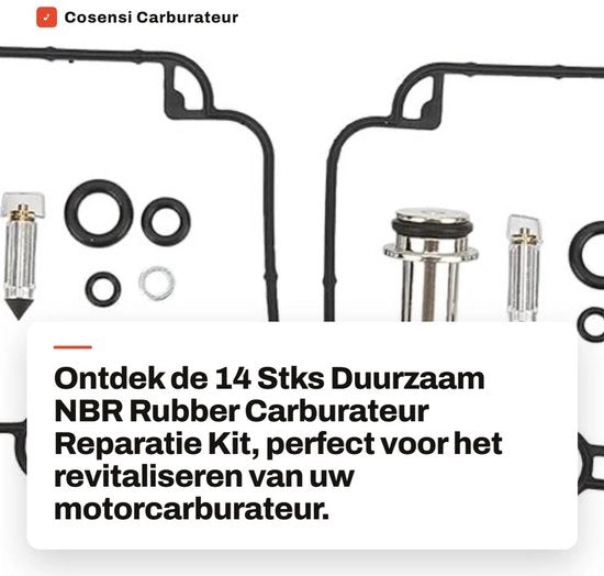 Kit di riparazione carburatore 14 pezzi - Sostituzione per GS500E/GSX1100G/DR250S/DR350S - Adatto per Mikuni BST 33 - Gomma NBR resistente - Installazione semplice
