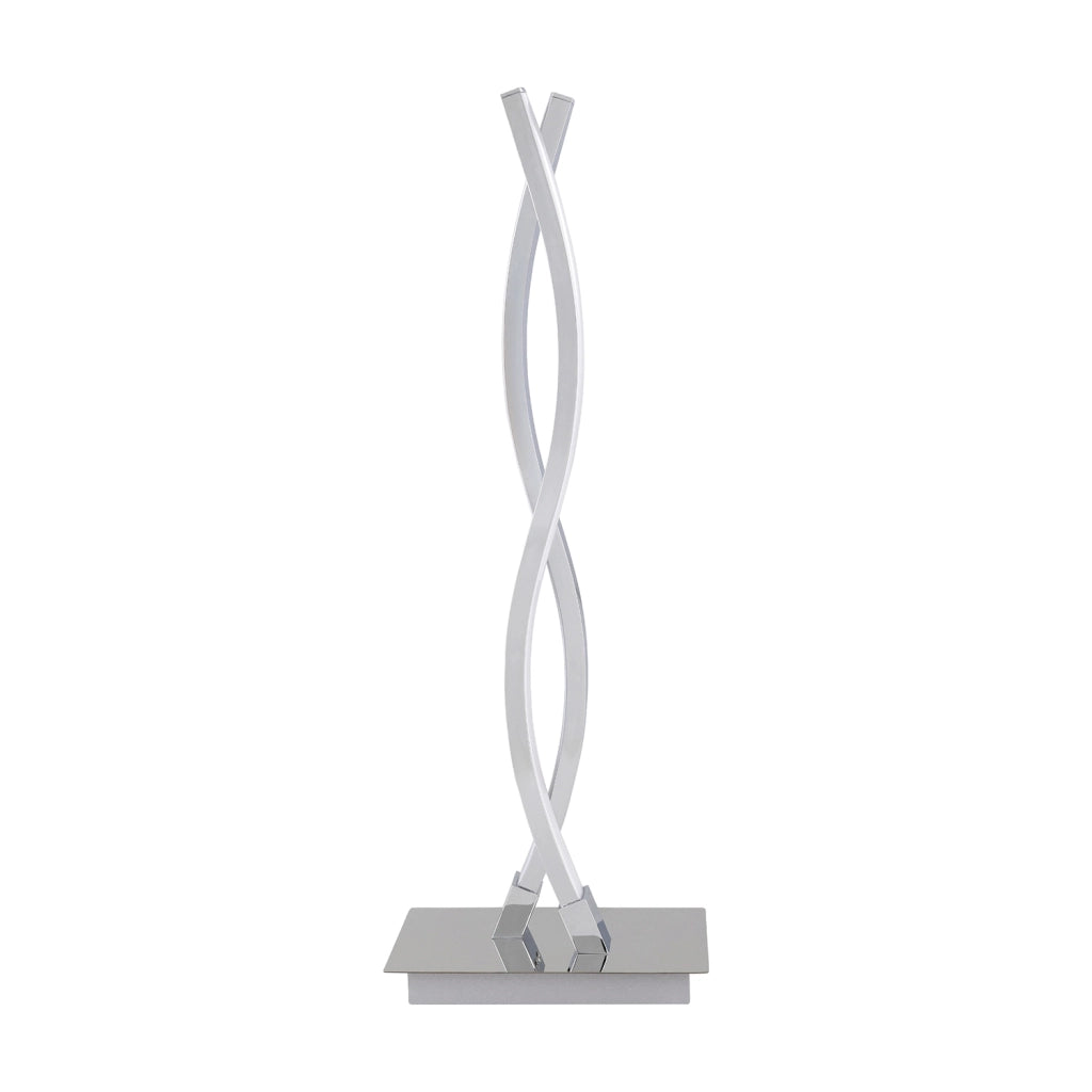 Lampada Da Tavolo Moderna Lasana 2 Acciaio Cromo 2 Luci Led Integrato 5,5W