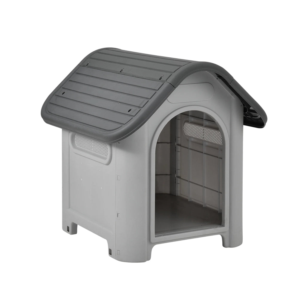 Cuccia in PVC con foro di ventilazione 75 x 59 x 66 cm grigio e nero 03_0007984