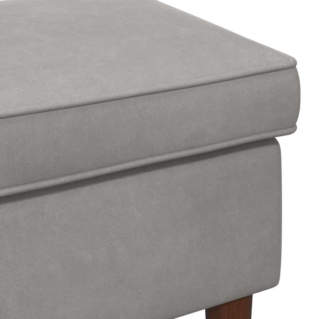 Poggiapiedi Grigio Chiaro 55 x 35 x 41 cm Velluto 42029995