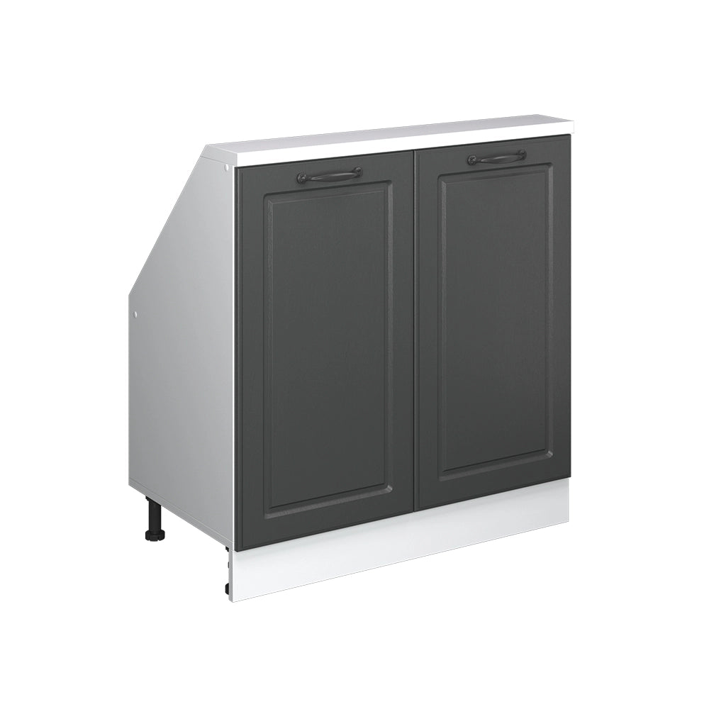 Mobile sottotetto Rion Antracite rustico/Bianco con 2 porte Vicco