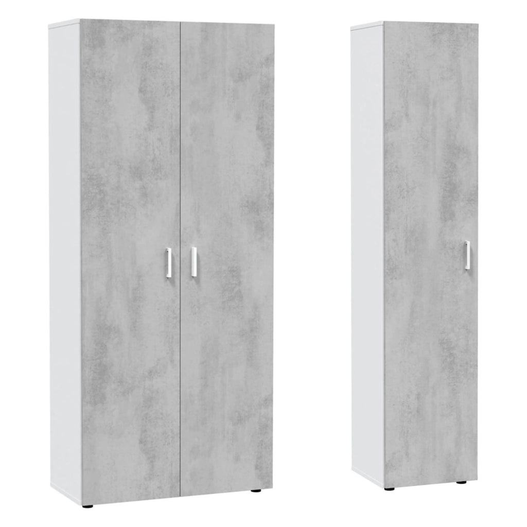 Valdaora, Armadio Multiuso Grande Modulabile, 121x182h cm Bianco