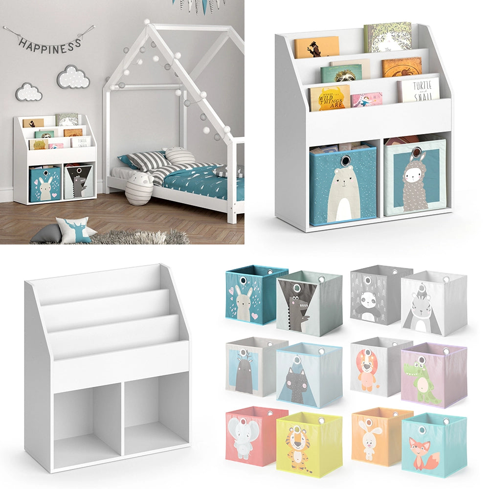 Vicco Libreria bambini Bianco 30.7 x 79 cm con 2 scatole pieghevoli opt.6
