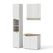 Vicco Set di mobili da bagno Bianco 3 parti, con colonna