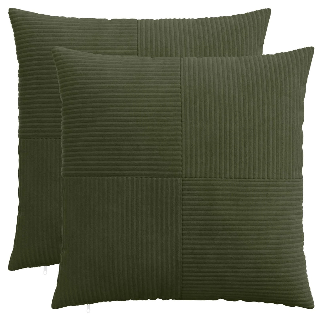 Federa 2 pcs ALMELO Verde 80 x 80 cm corduroy 915705