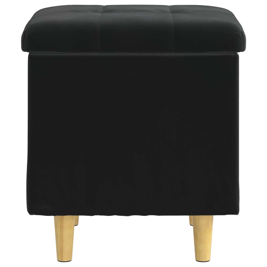 Pouf contenitore con cuscino Nero 40 x 40 x 45 cm Velluto 876814