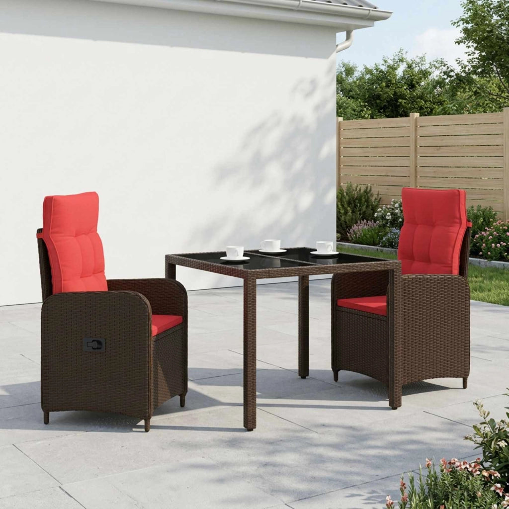 Set da pranzo per esterni 3 pz polyrattan 3422312