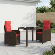 Set da pranzo per esterni 3 pz polyrattan 3422312