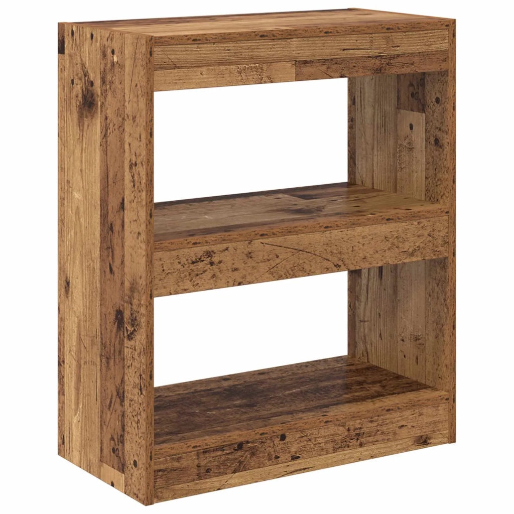 Armadio per Libri 2 livelli 60 x 30 x 72 cm Legno vecchio 880456