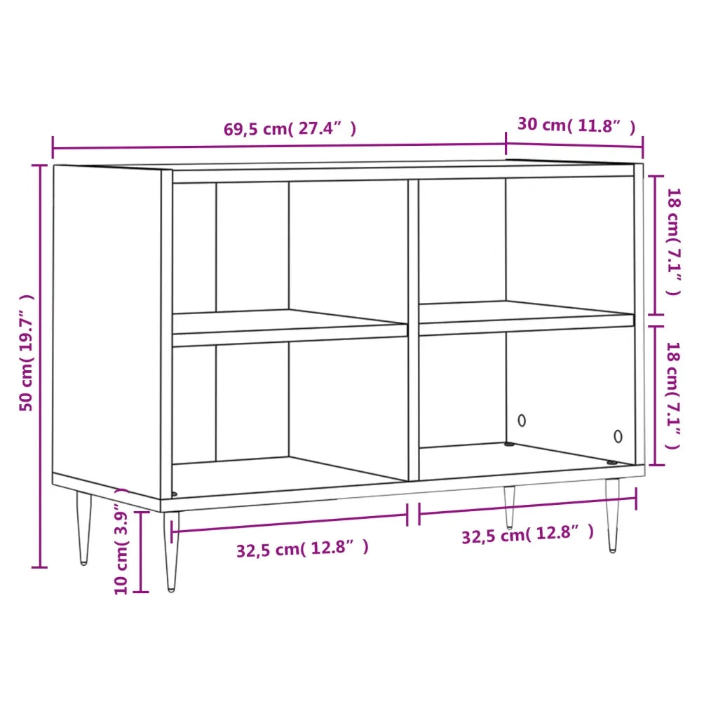 Mobile Porta TV Grigio Sonoma 69,5x30x50cm in Legno Multistrato 826962