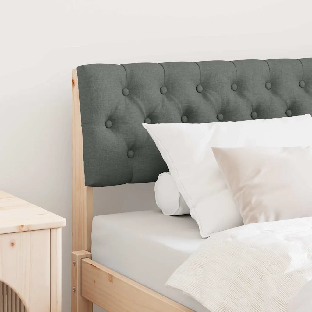 Testiera imbottita-Testiera con Cuscini-Testata Grigio scuro 90 cm Pino massello 286915