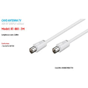 Trade Shop - Cavo Antenna Prolunga Coassiale Tv Maschio Femmina M/f 3 Metri Maxtech At-001-3m -
