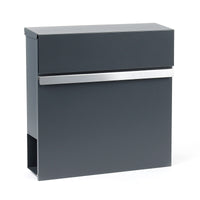 Cassetta postale con vano portagiornale V50 antracite + inox 370 x 105 x 370 mm