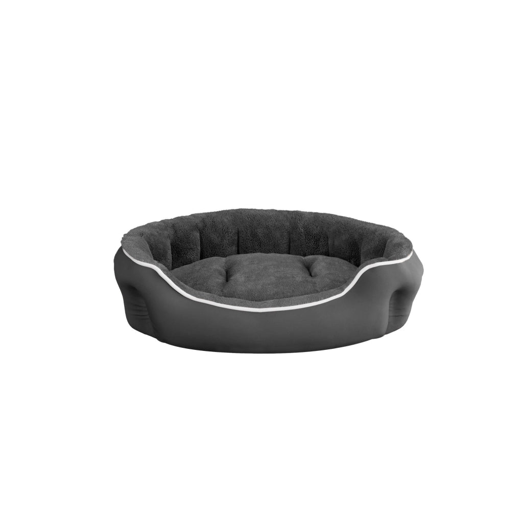 Cuccia Imbottita per Cani e Gatti 48x42x16cm in Poliestere Coccole Grigio Scuro