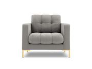 Cosmopolitan Design - Poltrona "Bali" in tessuto strutturato grigio chiaro 