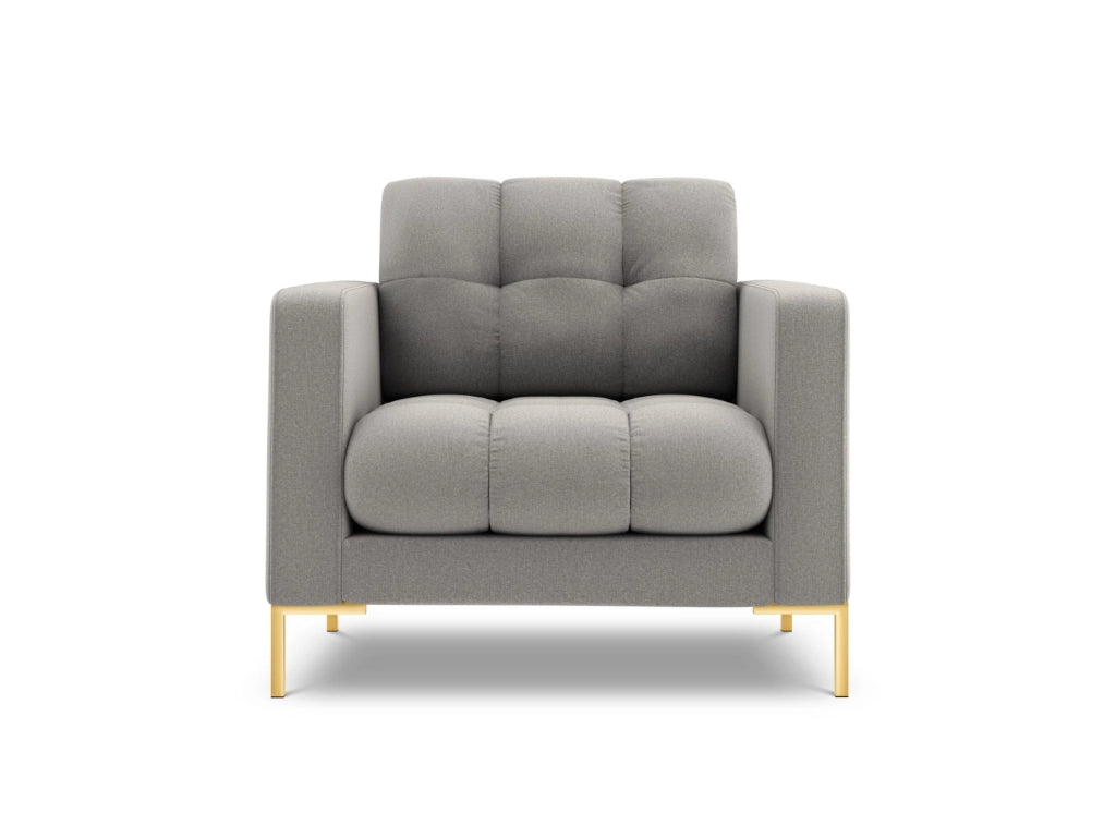 Cosmopolitan Design - Poltrona "Bali" in tessuto strutturato grigio chiaro 
