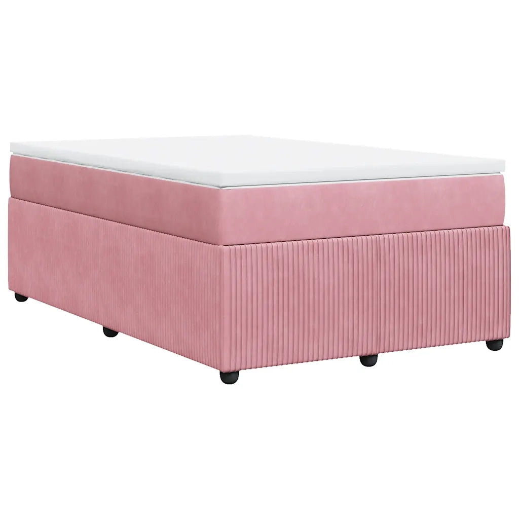 Giroletto a Molle con Materasso Rosa 120x200 cm in Velluto