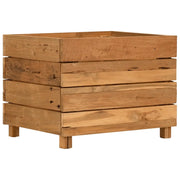 Letto Rialzato 50x40x38 cm Legno di Teak di Recupero e Acciaio 47421
