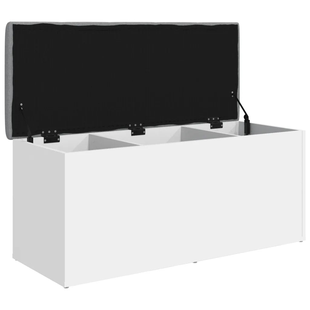 Panca contenitore bianca 102x42x45 cm in legno ingegnerizzato
