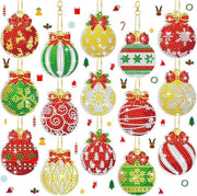 15 pezzi di diamantina pittura di quadro di Natale catenina - 5D pittura di diamanti catenina decorazione - decorazione natalizia a doppia faccia