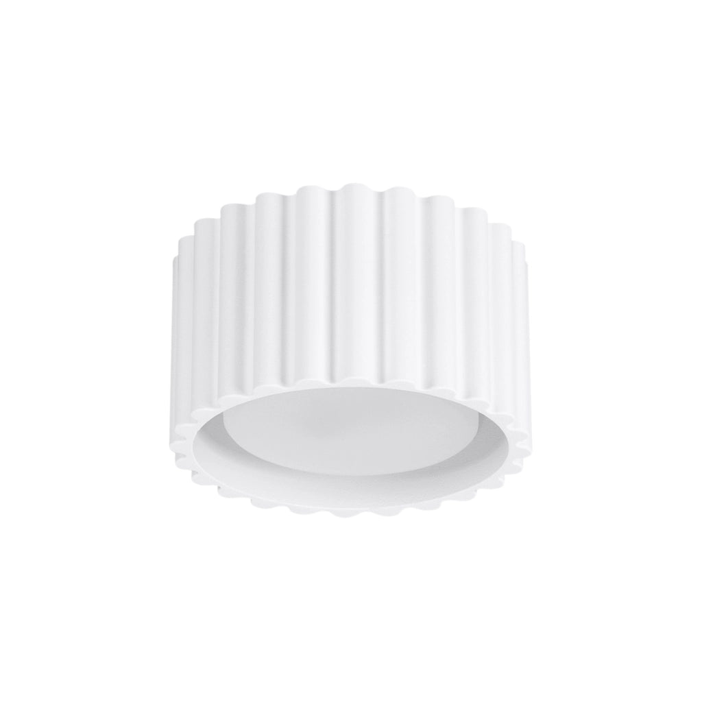 Spot soffitto moderno rigato tondo bianco 10cm GX53