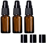 Lattina di Lotion con Pomp 3 Stck - 30ml/1oz - Vetro Amber - Dispensatore Leggero Riemutabile - Bocchetta Nera - Protezione UV - Flessi Cosmetici
