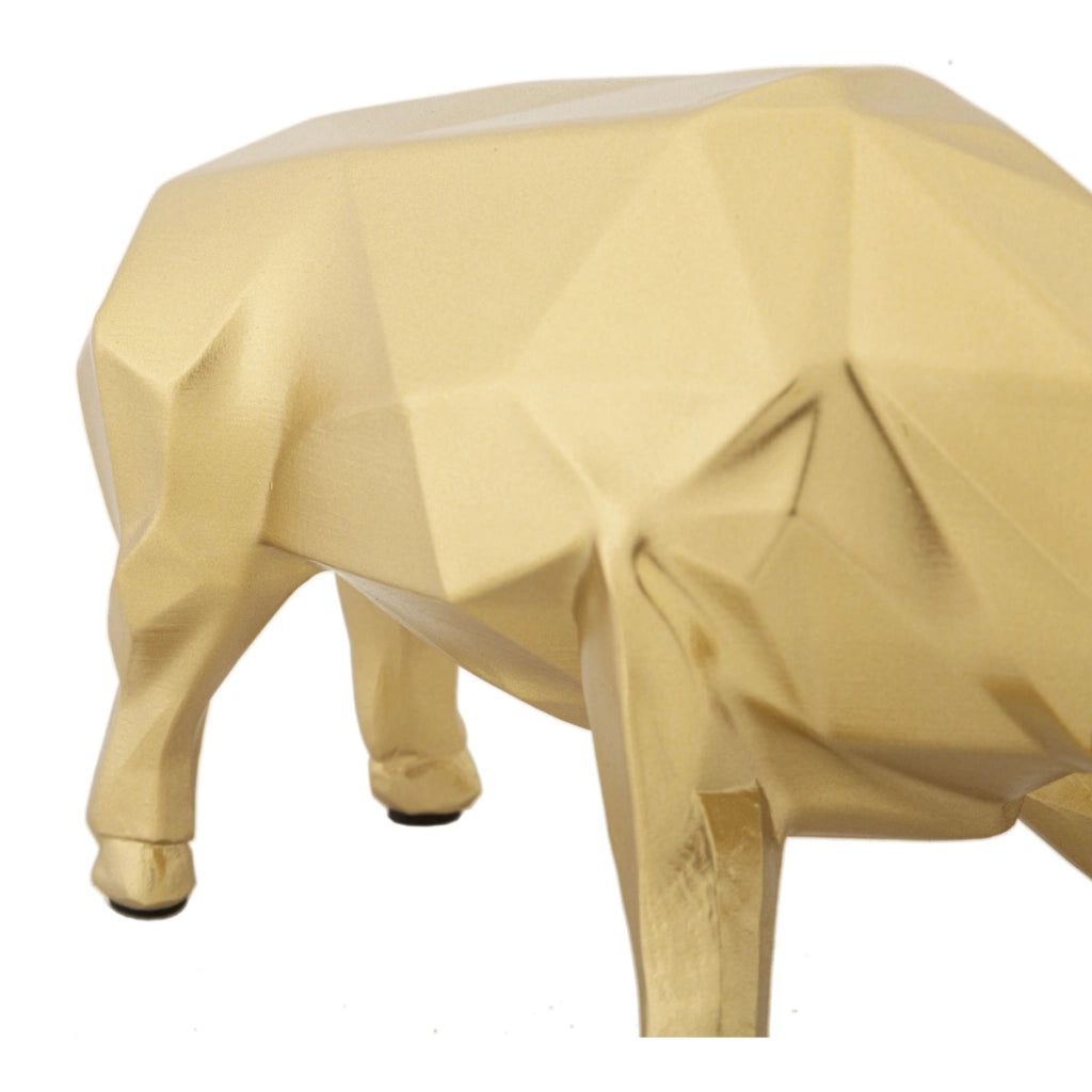 Scultura Toro, Oro, Poliresina, 19,5x9,9x10,6 cm