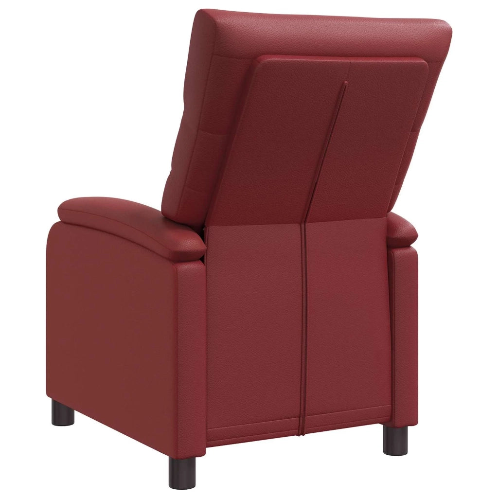 Divano Sedia-Poltrona reclinabile Rosso Vino Similpelle 600755