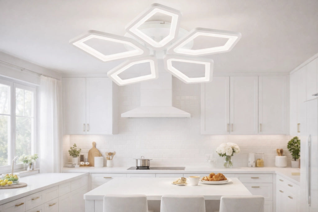 Plafoniera LED geometrica dimmerabile bianca Vargo