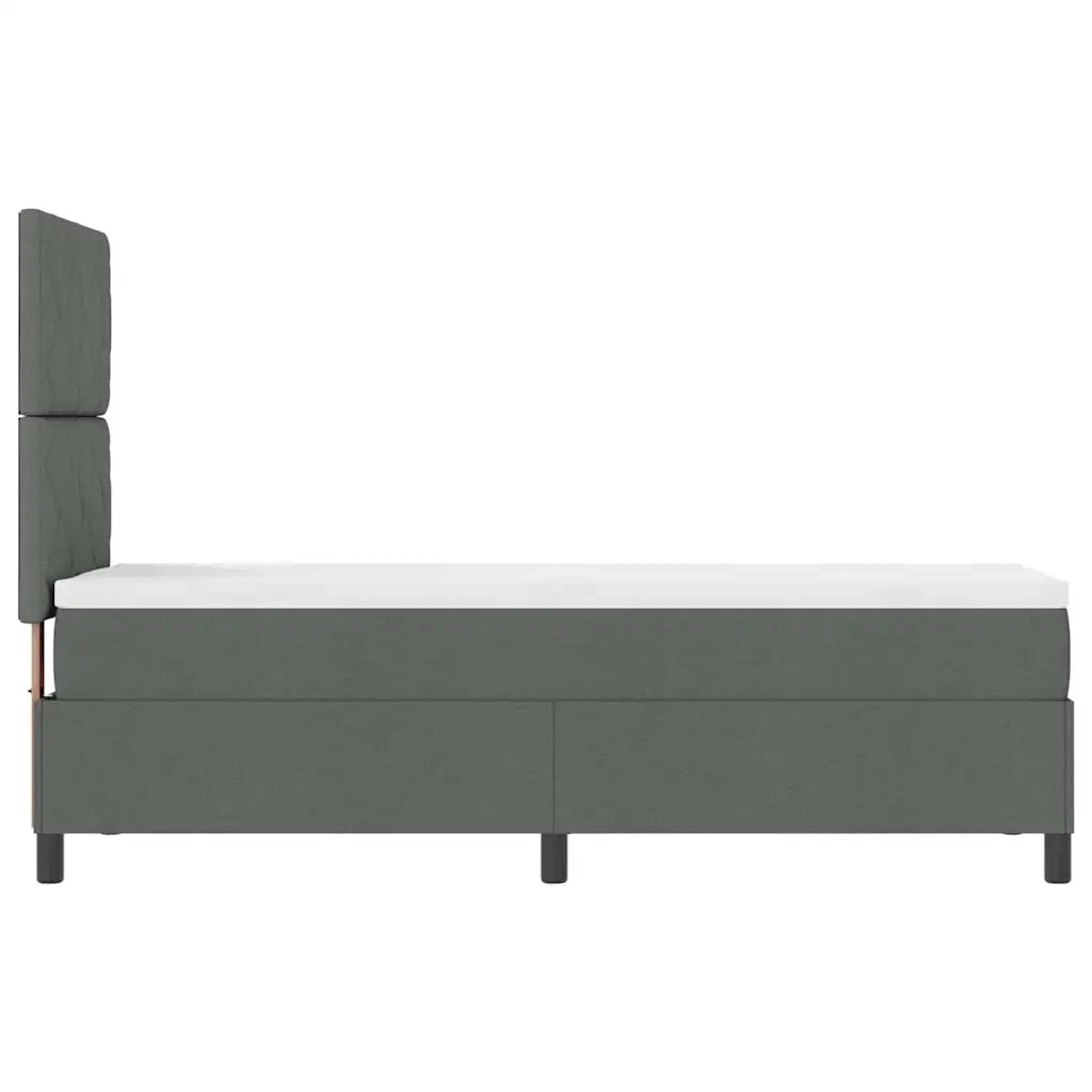 Letto a molle con materasso Grigio scuro 80 x 200 cm Tessuto 3339421