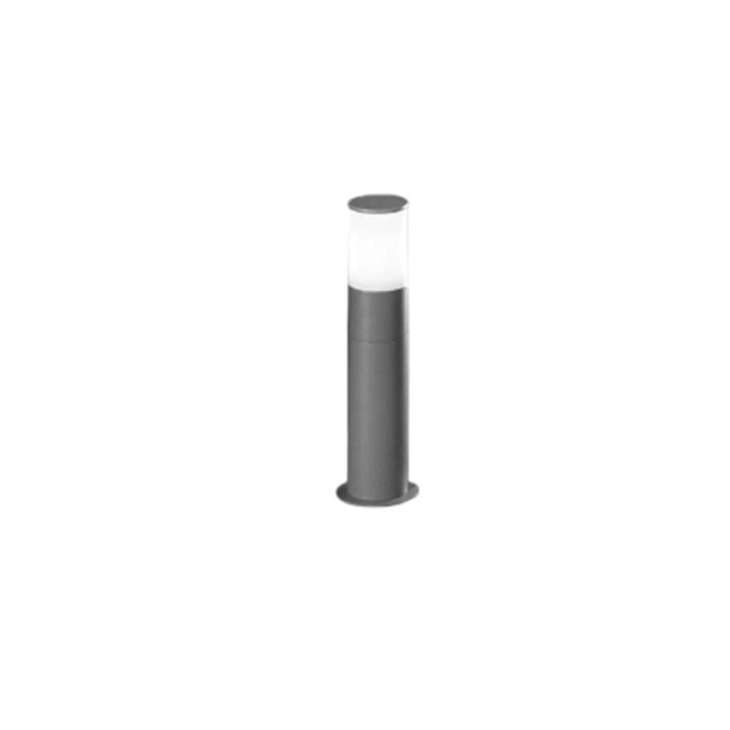 Paletto Esterno Contemporaneo Sigaro Alluminio Grigio 1 Luce E27 Ip54 H40