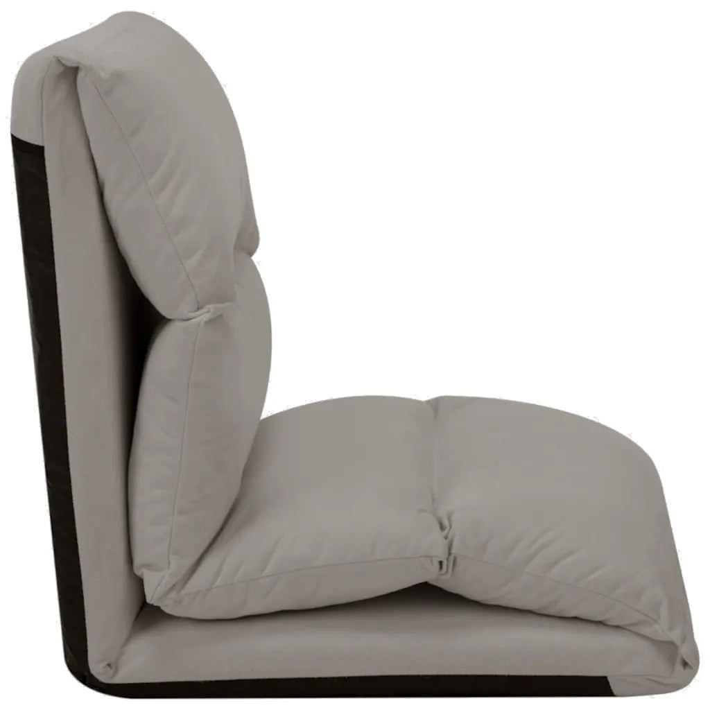 Sedia a Sdraio da Terra Pieghevole Grigio Chiaro in Microfibra cod mxl 65775