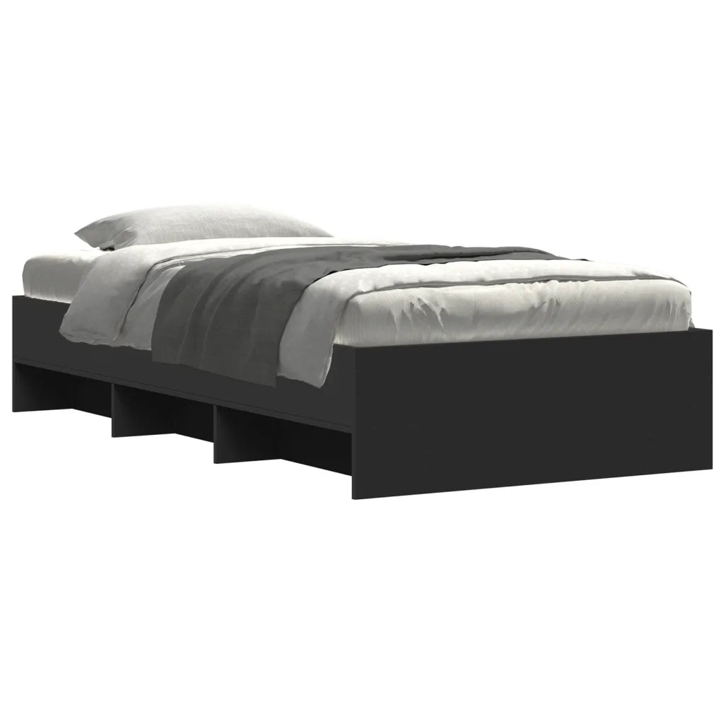 Giroletto-Struttura Letto Nero 100x200 cm in Legno Multistrato 395840
