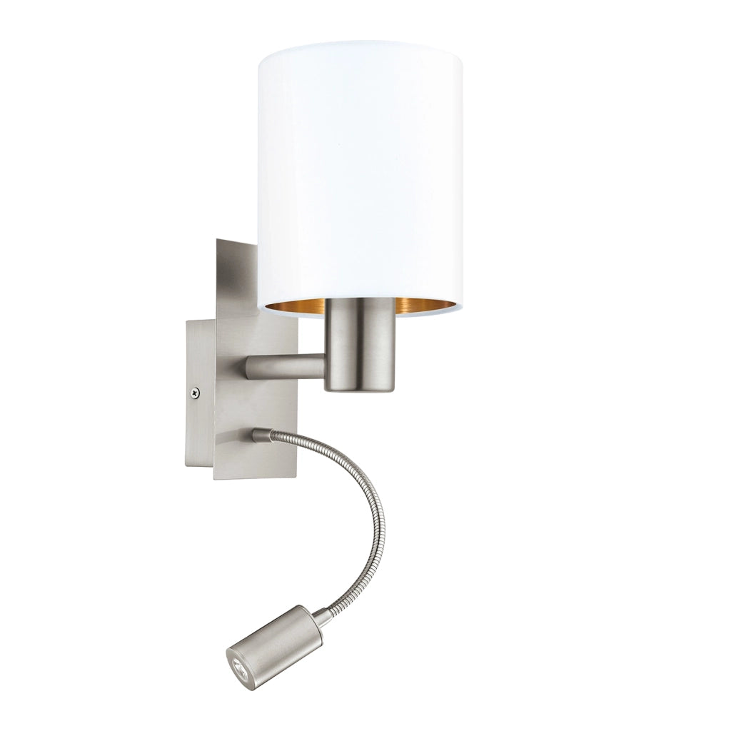 Applique Moderna Pasteri Acciaio Nichel Satinato 1 Luce E27
