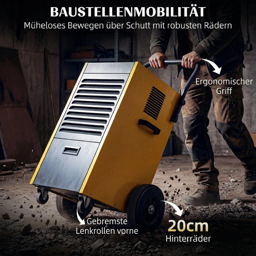 Deumidificatore 70L/Giorno ¨C Zephmum ¨C Giallo con Ruote e Maniglia