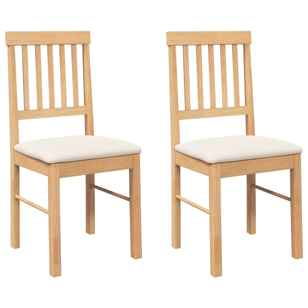 vidaXL Sedie da Pranzo con Cuscini 2 pz in Legno Massello di Hevea