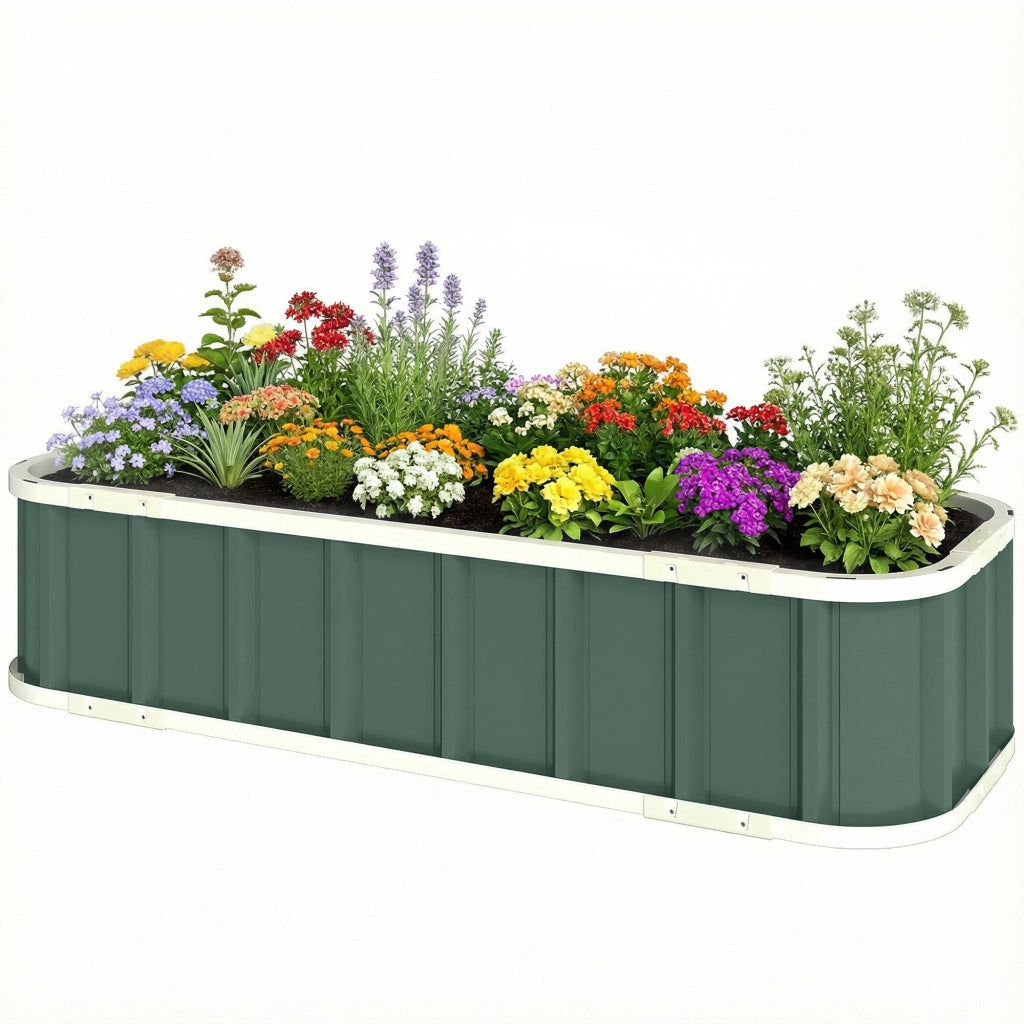 Hochbeet in Acciaio ¨C zephmum ¨C Verde Chiaro 136x52x31 cm
