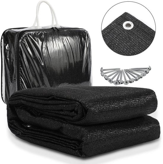 Tappeto da Campeggio Tappeto da Caravansito Tappeto da Tenda 250x550cm Nero 13 Pennelli per Terra