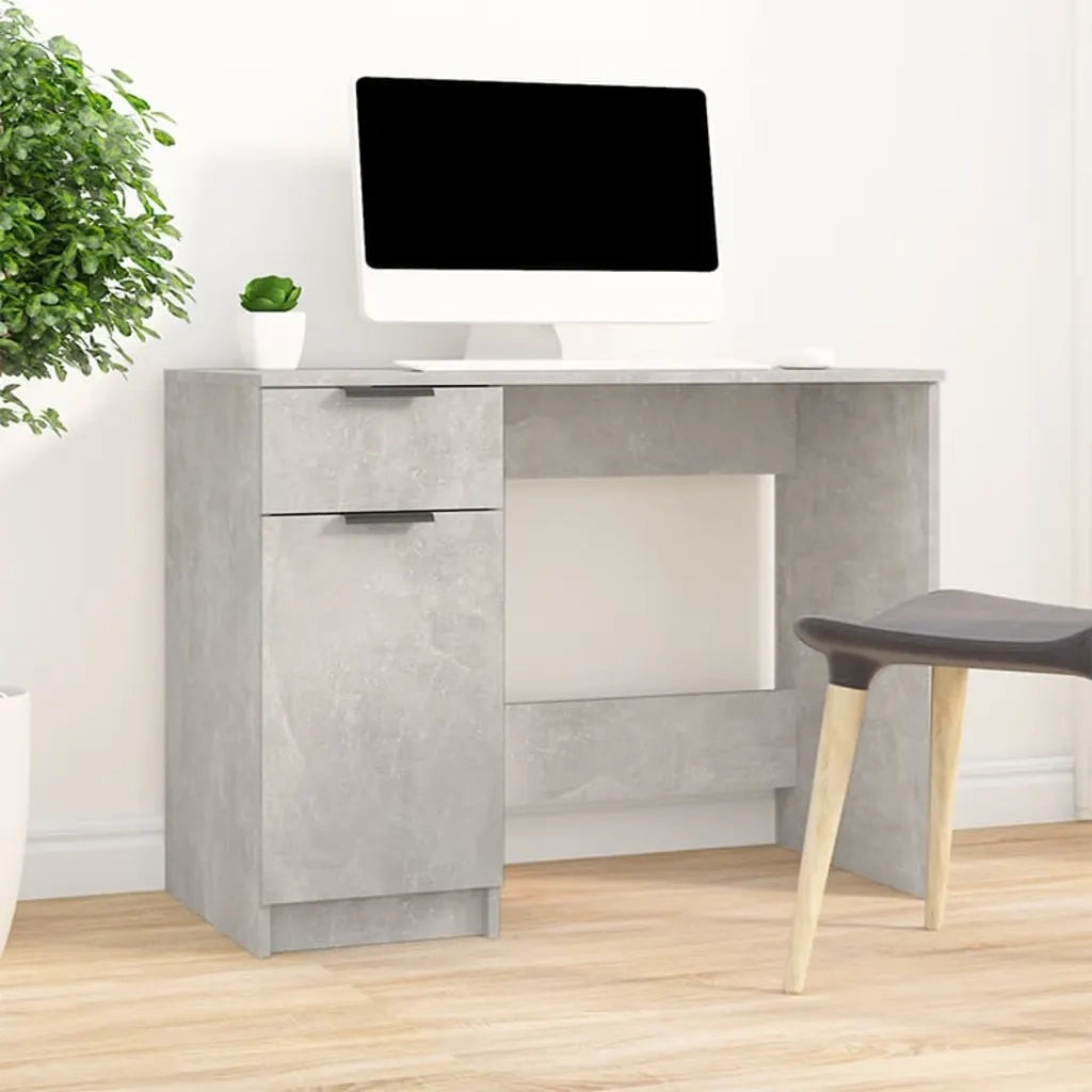 Scrivania | Tavolo da Ufficio Grigio Cemento 100x50x75 cm in Legno Multistrato