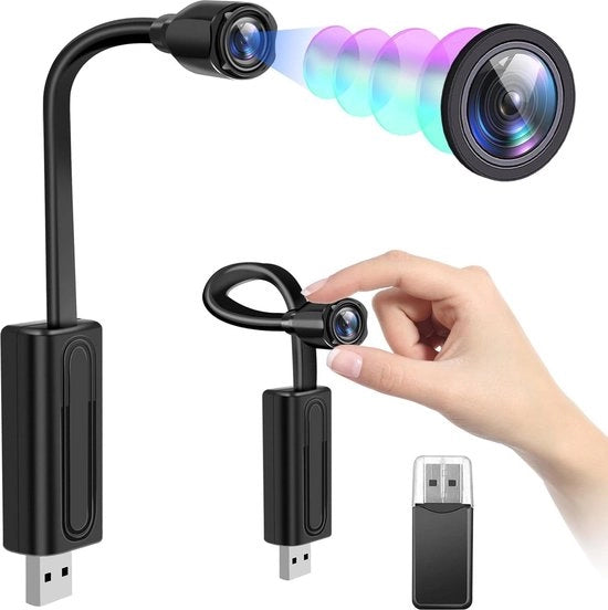 Camera di Sorveglianza HD Piccola Camera WiFi con Rilevamento Movimento - Per Uso Residenziale/Ufficio con Collegamento USB - Batteria Non Inclusa