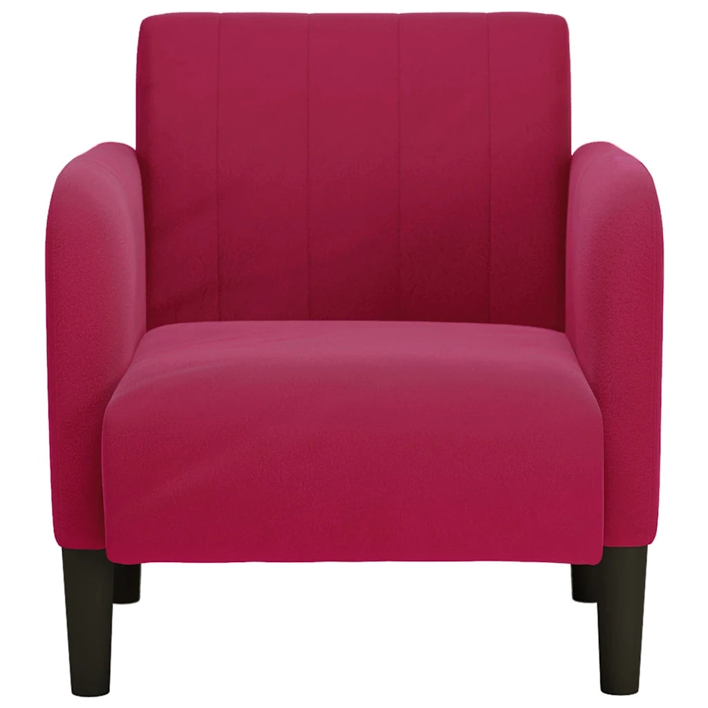 Divano Sedia con Braccioli Rosso Vino 54 cm in Velluto 4100582