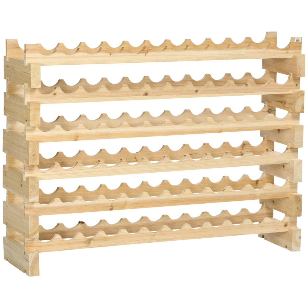 Portabottiglie in Legno 6 Ripiani 72 Bottiglie ¨C Xylo ¨C Verticale 114x28x85 cm Naturale