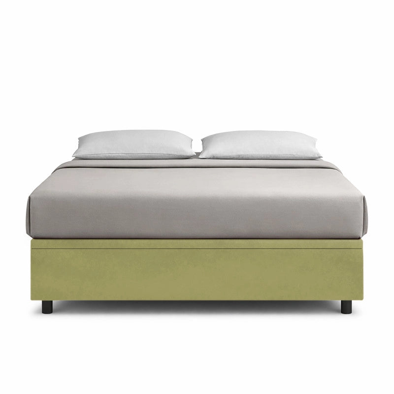 Letto imbottito Letto Matrimoniale alla Francese 140x200 cm BoxMax - Contenitore,Microfibra,Tè verde
