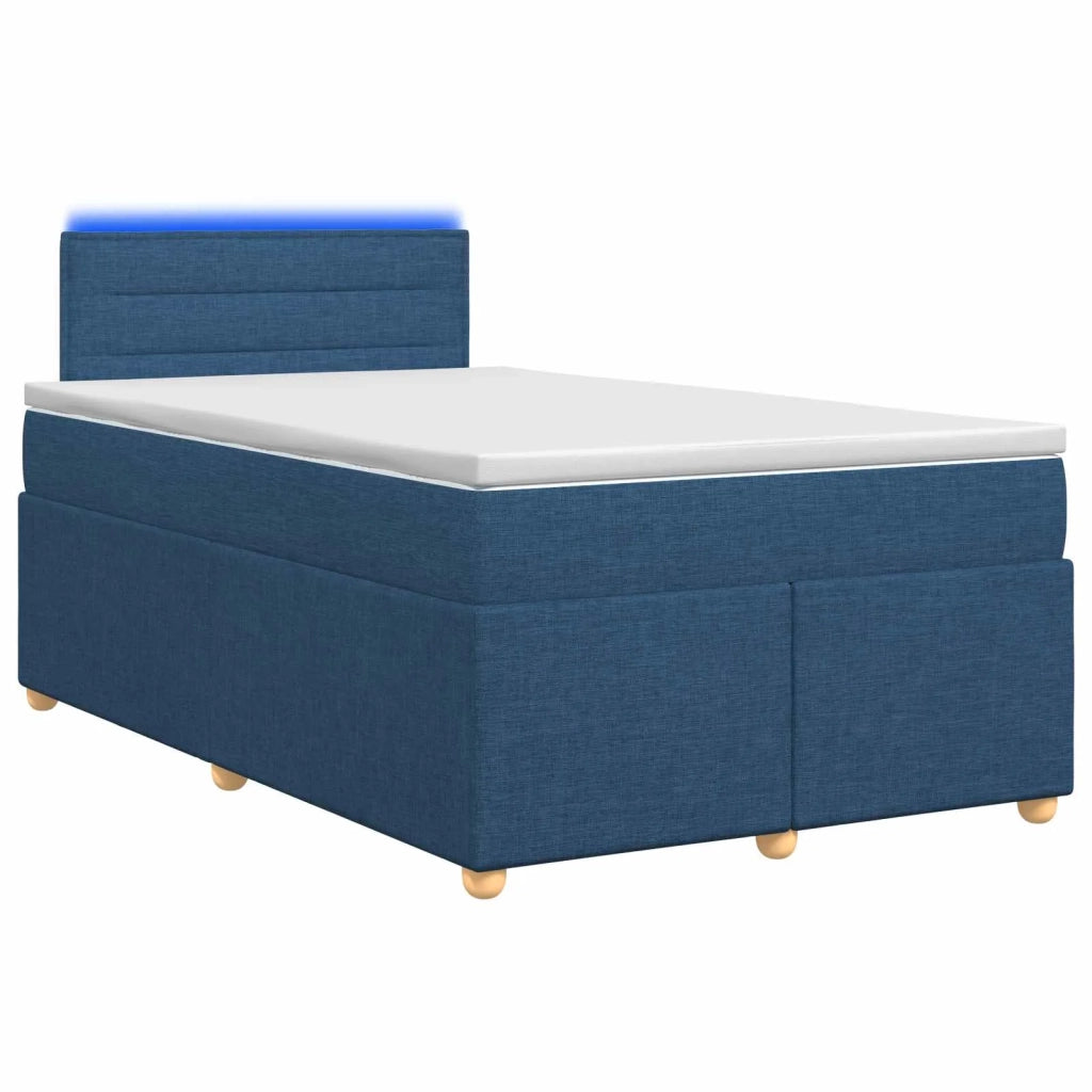 Letto box spring con materasso Blu 120 x 200 cm Tessuto 3452393