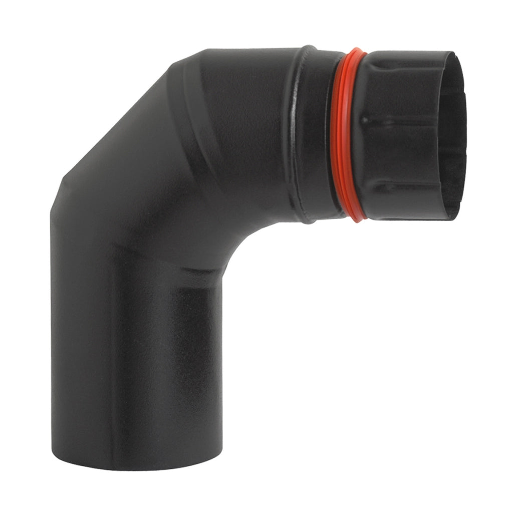 CURVA ECO-PELLET 90  ° SMALTATO NERO- Diam. 100- A.L.A- pezzi 1
